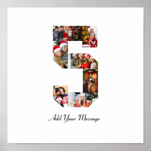 Zwart-wit nummer 5 foto collage poster