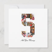 Zwart-wit nummer 5 fotocollage aankondiging (Voorkant)