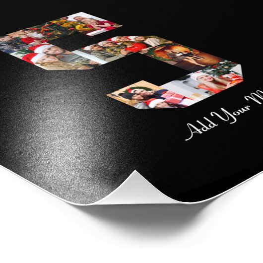 Zwart-wit nummer 5 fotocollage foto afdruk (Hoek)