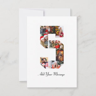 Zwart-wit Nummer 5 Fotocollage Kaart