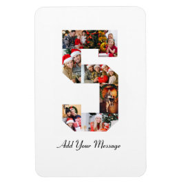 Zwart-wit Nummer 5 Fotocollage Magneet