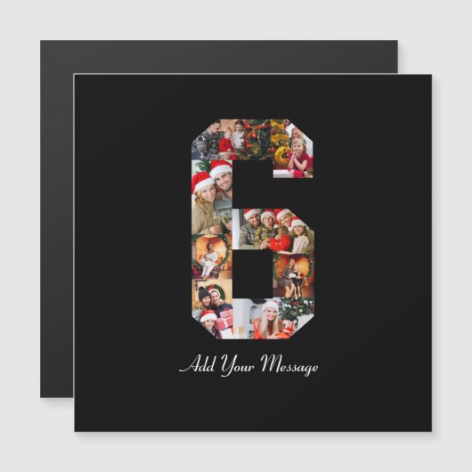 Zwart-wit nummer 6 fotocollage (Voorkant / Achterkant)