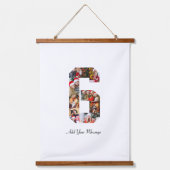 Zwart-wit Nummer 6 Fotocollage Hangend Wandkleed (Voorkant)