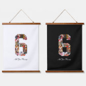 Zwart-wit Nummer 6 Fotocollage Hangend Wandkleed (Dubbel)