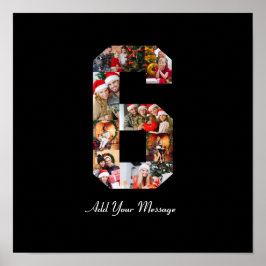 Zwart-wit nummer 6 fotocollage poster