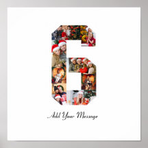 Zwart-wit Nummer 6 Fotocollage