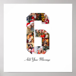 Zwart-wit nummer 6 fotocollage poster