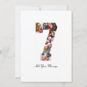 Zwart-wit nummer 7 foto collage aankondiging (Voorkant)