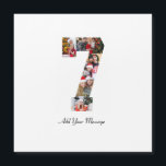 Zwart-wit nummer 7 fotocollage<br><div class="desc">Dit aanpasbare product is waar foto's worden gerangschikt om de vorm van een getal te vormen. Het wordt vaak gebruikt voor mijlpaalvieringen zoals verjaardagen, jubilea of prestaties, waardoor gebruikers memorabele afbeeldingen kunnen tonen binnen één opvallende weergave. De ontwerpen bieden meestal ruimte voor verschillende fotogroottes en -oriëntaties, wat zorgt voor een...</div>