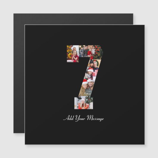 Zwart-wit nummer 7 fotocollage (Voorkant / Achterkant)