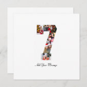 Zwart-wit nummer 7 fotocollage bedankkaart (Voorkant / Achterkant)