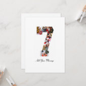 Zwart-wit nummer 7 fotocollage kaart (Voorkant / Achterkant in situ)