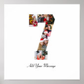 Zwart-wit nummer 7 fotocollage poster (Voorkant)