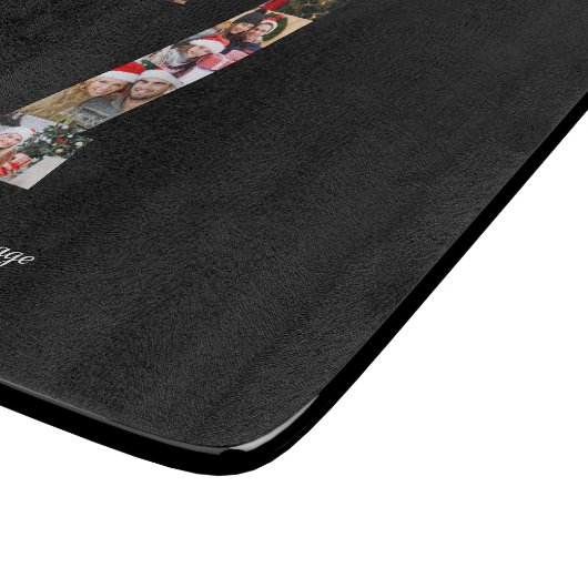 Zwart-wit nummer 7 fotocollage snijplank (Hoek)