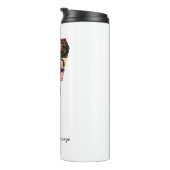 Zwart-wit nummer 7 fotocollage thermosbeker (Geroteerd rechts)