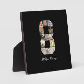 Zwart-wit nummer 8 foto collage fotoplaat (Voorkant)