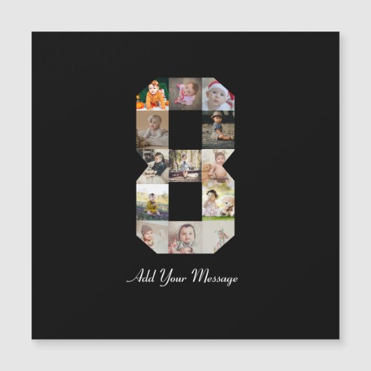 Zwart-wit nummer 8 fotocollage (Voorkant)