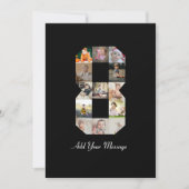 Zwart-wit nummer 8 fotocollage aankondiging (Voorkant)