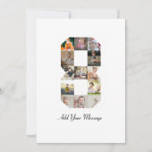 Zwart-wit nummer 8 fotocollage aankondiging (Voorkant)