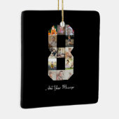 Zwart-wit nummer 8 fotocollage keramisch ornament (Rechts)