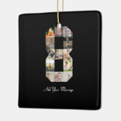 Zwart-wit nummer 8 fotocollage keramisch ornament (Links)