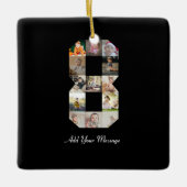 Zwart-wit nummer 8 fotocollage keramisch ornament (Voorkant)