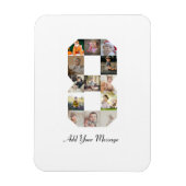 Zwart-wit nummer 8 fotocollage magneet (Verticaal)