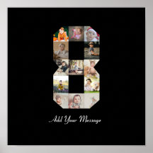 Zwart-wit nummer 8 fotocollage
