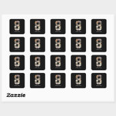 Zwart-wit nummer 8 fotocollage vierkante sticker (Vel)