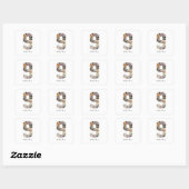 Zwart-wit nummer 9 foto collage vierkante sticker (Vel)