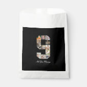 Zwart-wit nummer 9 Fotocollage Bedankzakje (Voorkant)