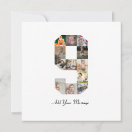 Zwart-wit nummer 9 Fotocollage Feestdagenkaart