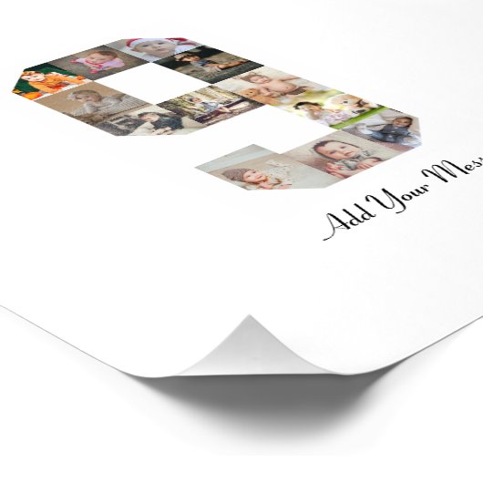 Zwart-wit nummer 9 fotocollage foto afdruk (Hoek)