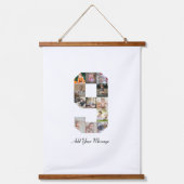 Zwart-wit nummer 9 Fotocollage Hangend Wandkleed (Voorkant)