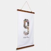 Zwart-wit nummer 9 Fotocollage Hangend Wandkleed (Gebogen)