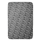 Zwart-Wit. Nummers Wiskunde. Badmat (Voorkant Verticaal)