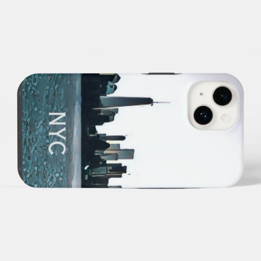 Zwart-wit NYC Telefoon Case iPhone Hoesje (Achterkant horizontaal)