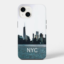 Zwart-wit NYC Telefoon Case iPhone 14 Hoesje