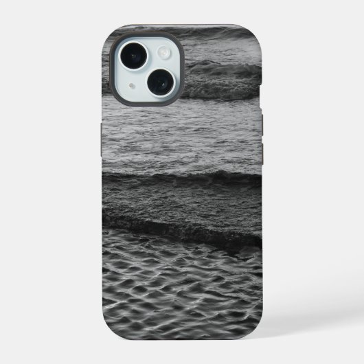 Zwart & Wit Oceaan iPhone 15 Case (Achterkant)