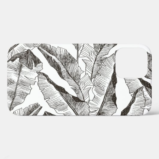 Zwart wit Oerwoud: Tropisch Plant Case-Mate iPhone Case (Achterkant (horizontaal))