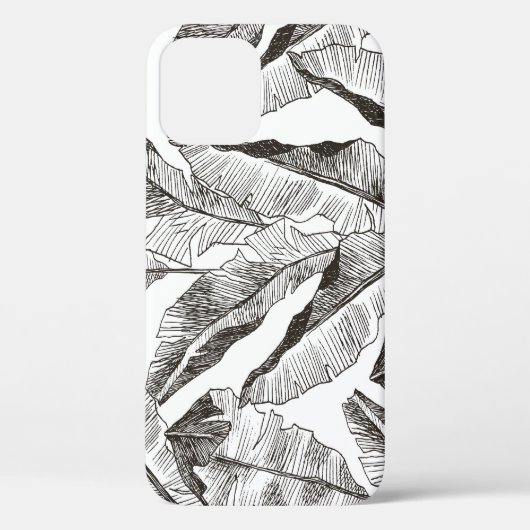 Zwart wit Oerwoud: Tropisch Plant Case-Mate iPhone Case (Achterkant)