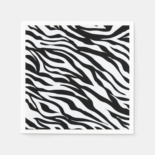 Zwart-wit Oerwoud Zebra Pattern Print Servet (Voorkant)