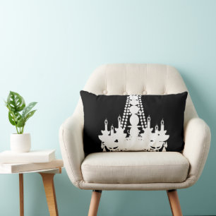 Zwart-wit of elke kleur Chandelier Kussen