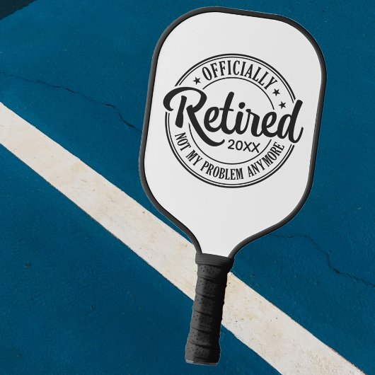 Zwart-wit Officieel met pensioen Pickleball Paddle