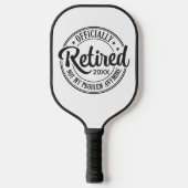 Zwart-wit Officieel met pensioen Pickleball Paddle (Voorkant)
