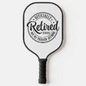 Zwart-wit Officieel met pensioen Pickleball Paddle (Achterkant)
