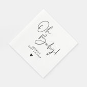 Zwart-wit Oh Baby Modern Boho Baby shower Servet (Hoek)