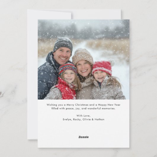 Zwart & Wit Oh Wat Leuk Kerstgezin 4 Foto Feestdagenkaart (Achterkant)