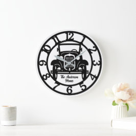 Zwart-wit oldtimer grote klok