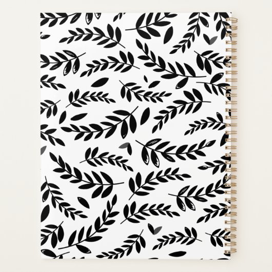 Zwart-wit olievlek Roze Apple Teacher Planner (Achterkant)